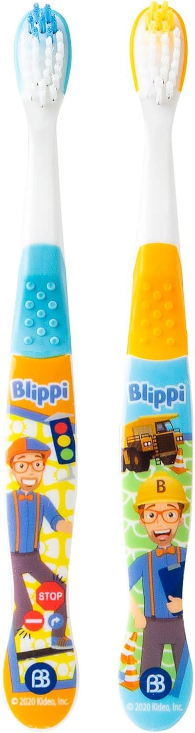 image:imageBrush Buddies Blippi Kids Toothbrushes Manual Toothbrushes for Kids Toothbrush for Toddlers 24 Years Blippi Childrens Toothbrush Soft Toothbrushes 2PK