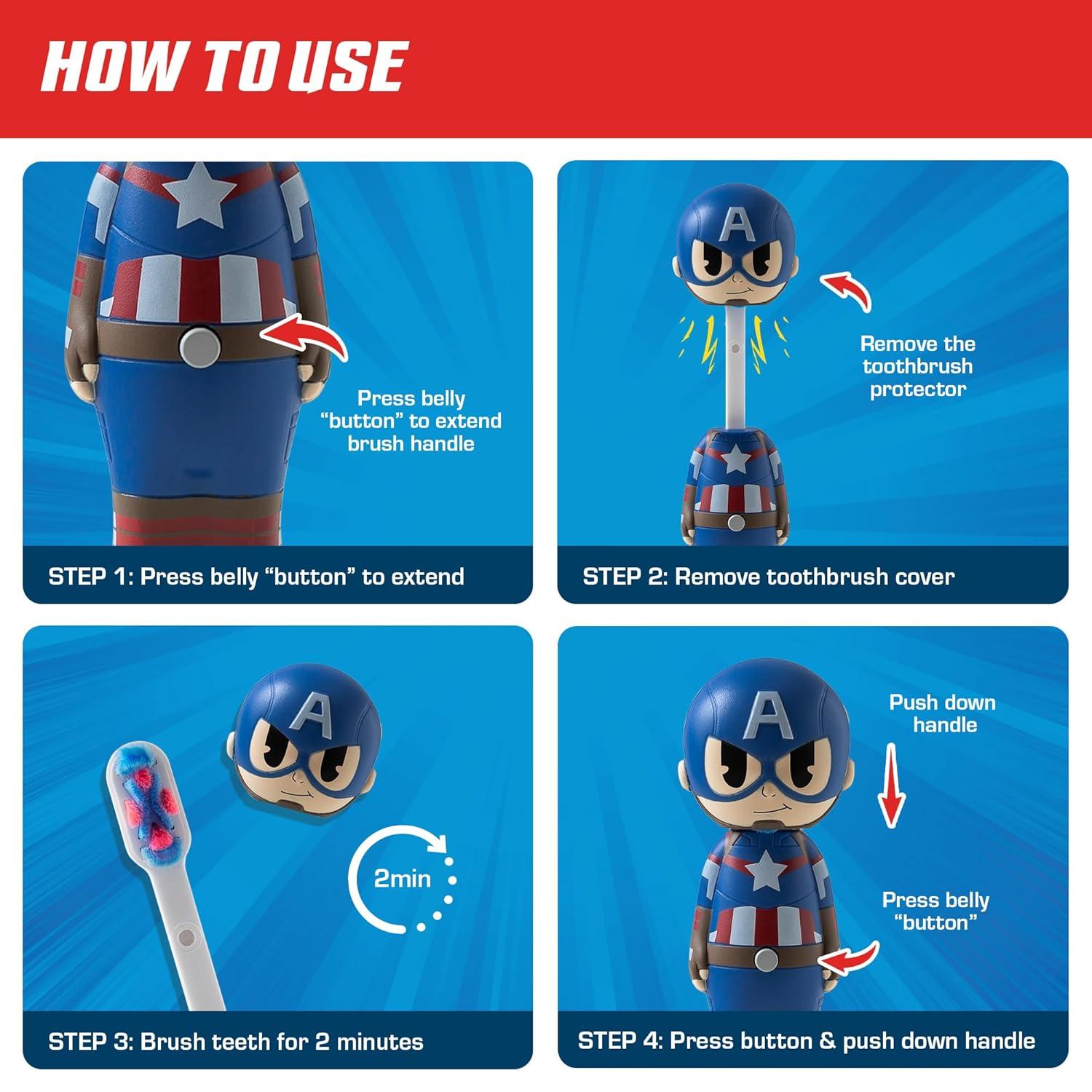 image:imageBrush Buddies Marvel Assorted Pack of Superhero Toothbrushes for Kids Soft amp Rounded Bristle Kids Toothbrushes Ultra Soft Toothbrushes Superhero Toothbrush Cover 5 Pack