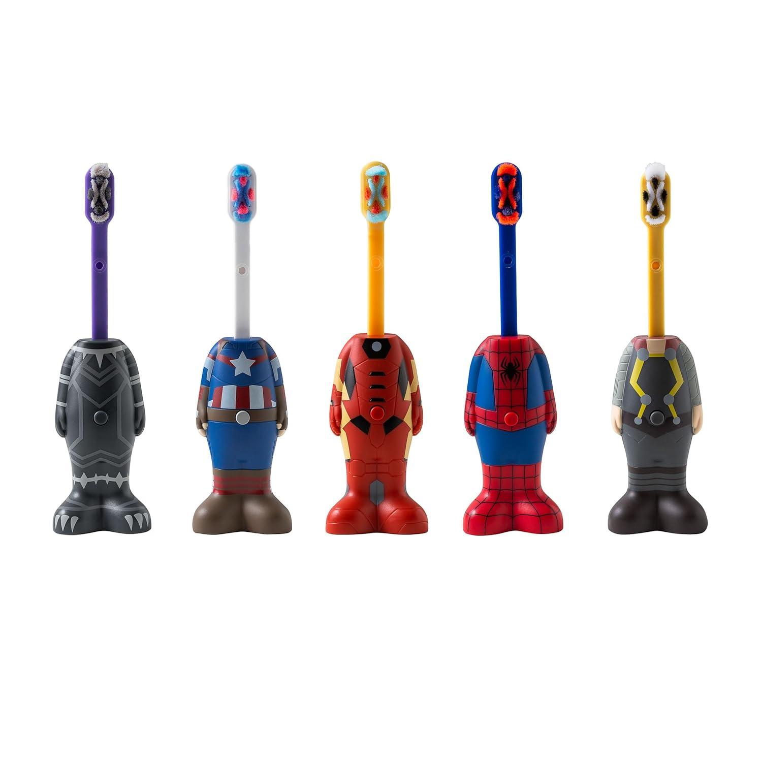 image:imageBrush Buddies Marvel Assorted Pack of Superhero Toothbrushes for Kids Soft amp Rounded Bristle Kids Toothbrushes Ultra Soft Toothbrushes Superhero Toothbrush Cover 5 Pack