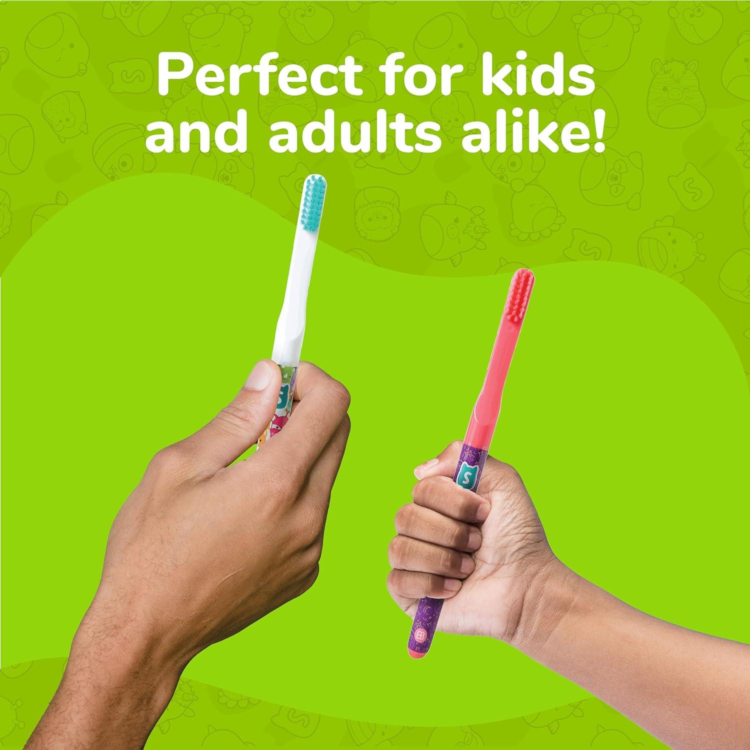 image:imageBrush Buddies Squishmallows Assorted Manual Toothbrushes Soft Toothbrushes Toothbrushes for Kids and Adults 4PK1 Count Pack of 2