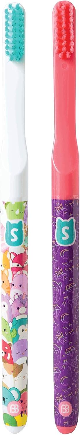 image:imageBrush Buddies Squishmallows Assorted Manual Toothbrushes Soft Toothbrushes Toothbrushes for Kids and Adults 4PK1 Count Pack of 2