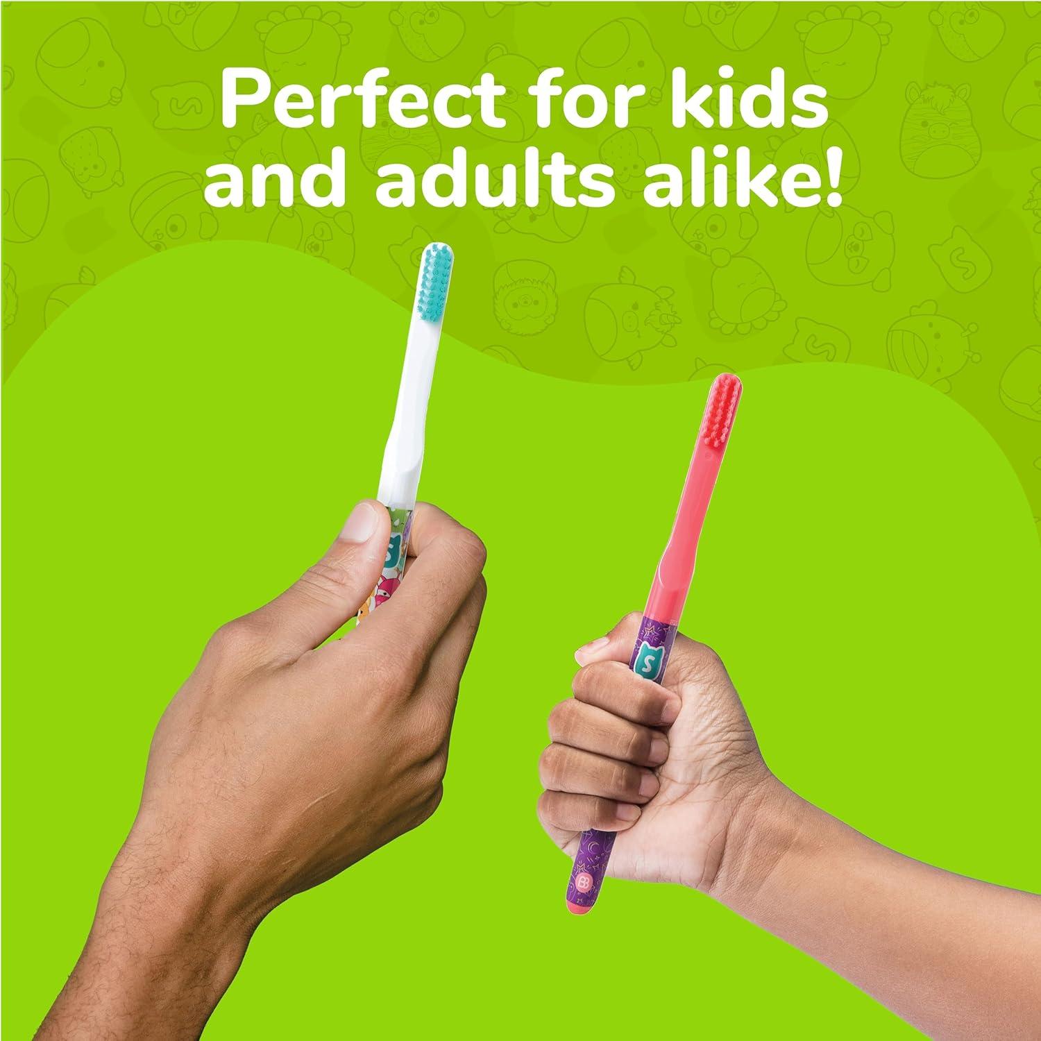 image:imageBrush Buddies Squishmallows Assorted Manual Toothbrushes Soft Toothbrushes Toothbrushes for Kids and Adults 4PK1 Count Pack of 4