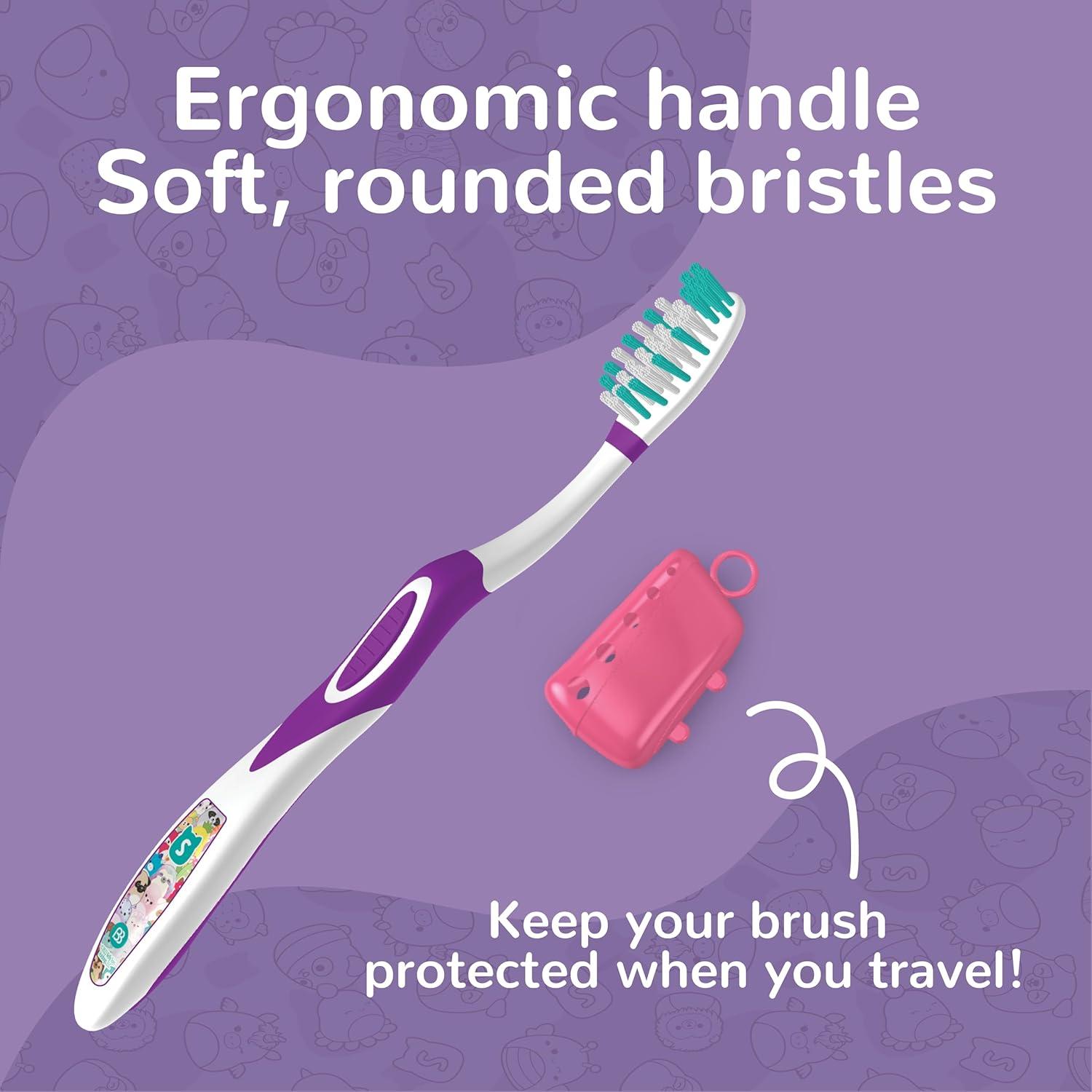image:imageBrush Buddies Squishmallows Toothbrush Travel Kit Dental Kit with Toothbrush Tongue Scraper and Floss