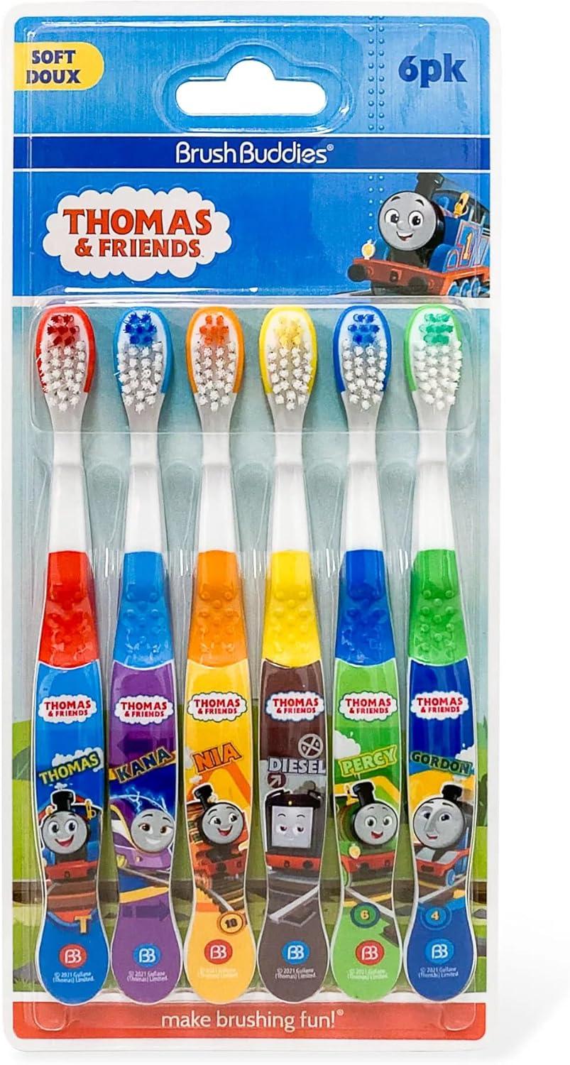 image:imageBrush Buddies Thomas amp Friends Toothbrush for Kids Kids Toothbrushes Toddler Toothbrush Ages 24 Soft Bristles for Kids 6PK