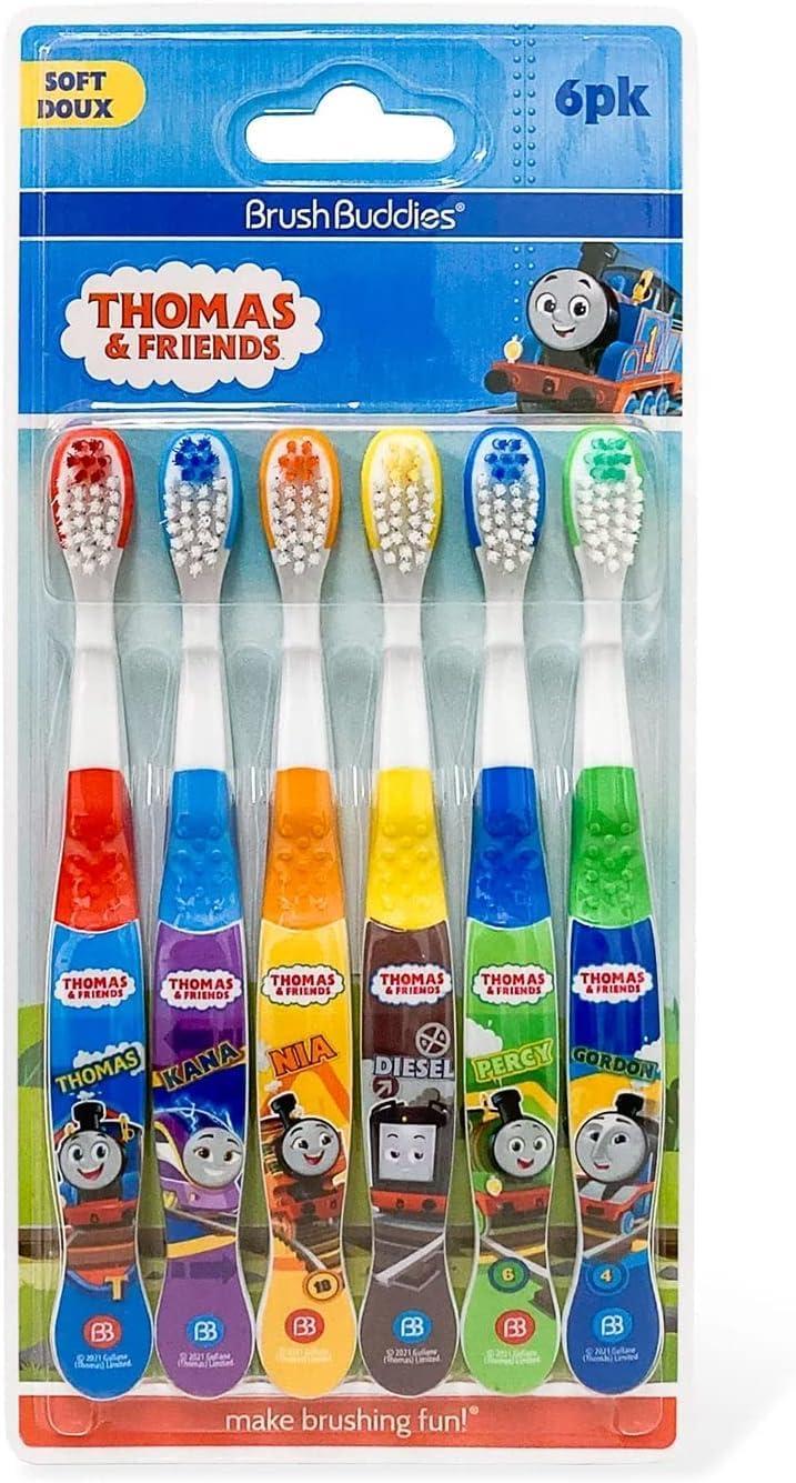 image:imageBrush Buddies Thomas amp Friends Toothbrush for Kids Kids Toothbrushes Toddler Toothbrush Ages 24 Soft Bristles for Kids 6PK