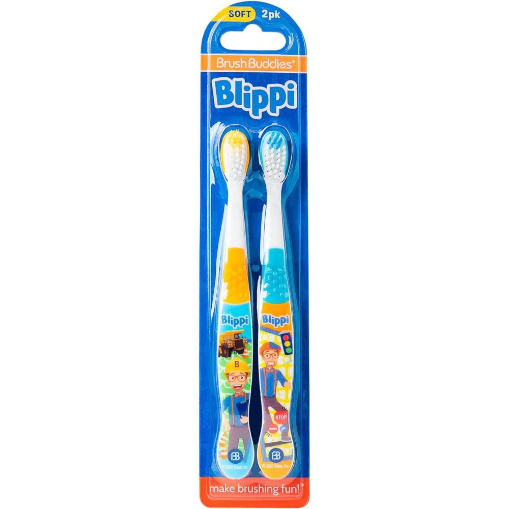 image:imageBrush Buddies Blippi Kids Toothbrushes Manual Toothbrushes for Kids Toothbrush for Toddlers 24 Years Blippi Childrens Toothbrush Soft Toothbrushes 6PK2 Count Pack of 1