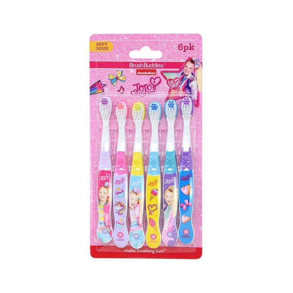 image:imageBrush Buddies Jojo Siwa Kids Toothbrush Set 6Pack Soft Bristles Small Size Toothbrushes Designed for Toddlers and Young Children Ages 24 Colorful and Fun Oral Care for Kids