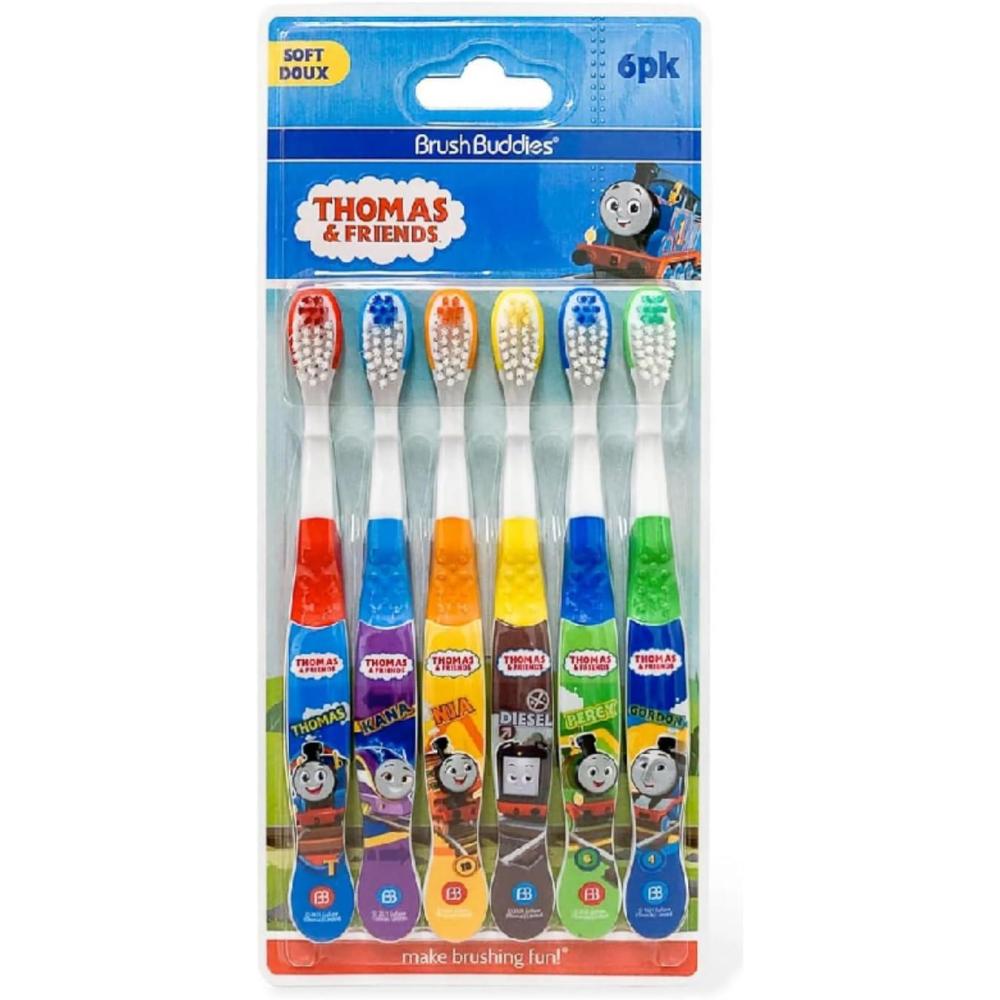 image:imageBrush Buddies Thomas amp Friends Toothbrush for Kids Kids Toothbrushes Toddler Toothbrush Ages 24 Soft Bristles for Kids 6PK