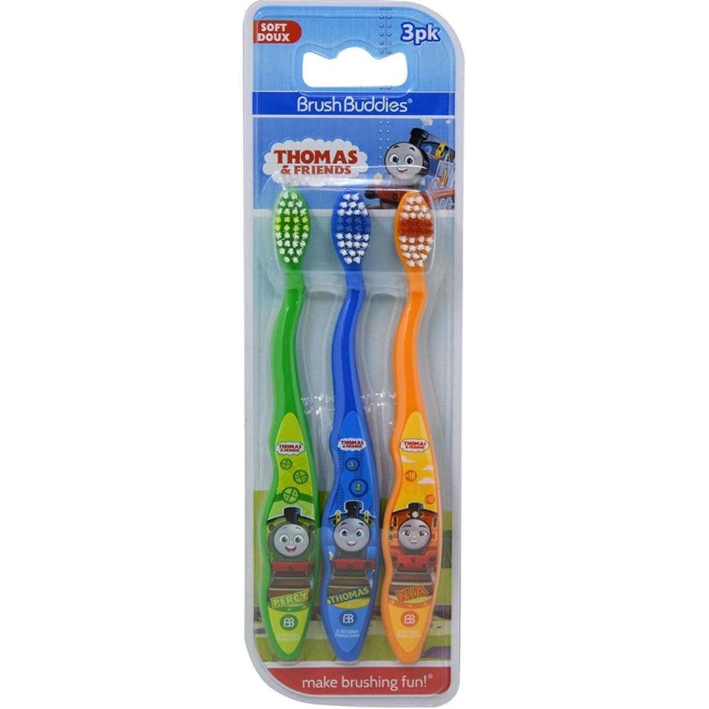 image:imageBrush Buddies Thomas amp Friends Toothbrush for Kids Toddler Toothbrushes Childrens Toothbrushes Soft Bristle Toothbrushes for Kids 3PK