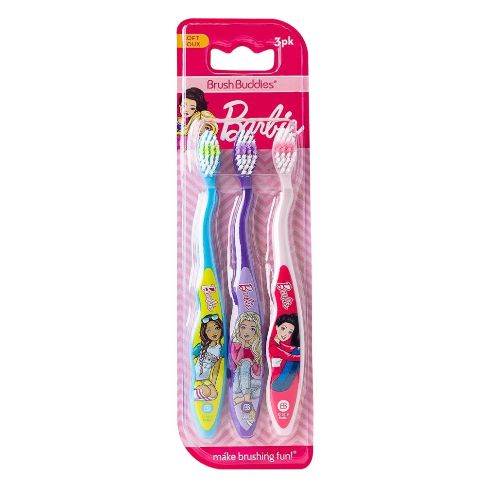 image:imageCare amp Cleaning BarbieGirls Soft Bristle Toothbrush Set 3 Count