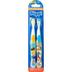 Brush Buddies Blippi Kids Toothbrushes, Manual Toothbrushes for Kids, Toothbrush for Toddlers 2-4 Years, Blippi Childrens Toothbrush, Soft Toothbrushes, 6PK(2 Count (Pack of 1))