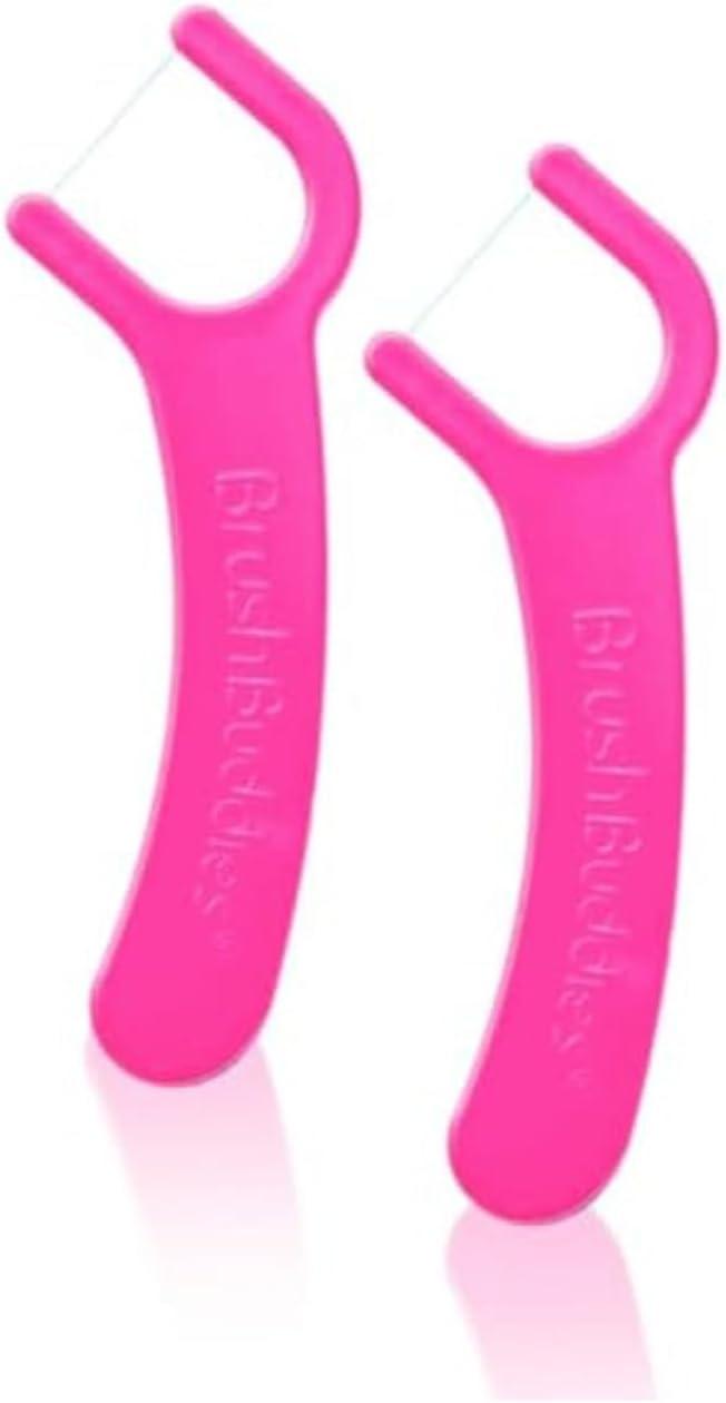 image:imageBrush Buddies Barbie Kids Flossers 36 Count Pink Dental Floss Picks for Children Bubble Gum Flavor Fun Oral Care Easy Grip Tooth Cleaning Toddler Dental Flossers Barbie Themed1